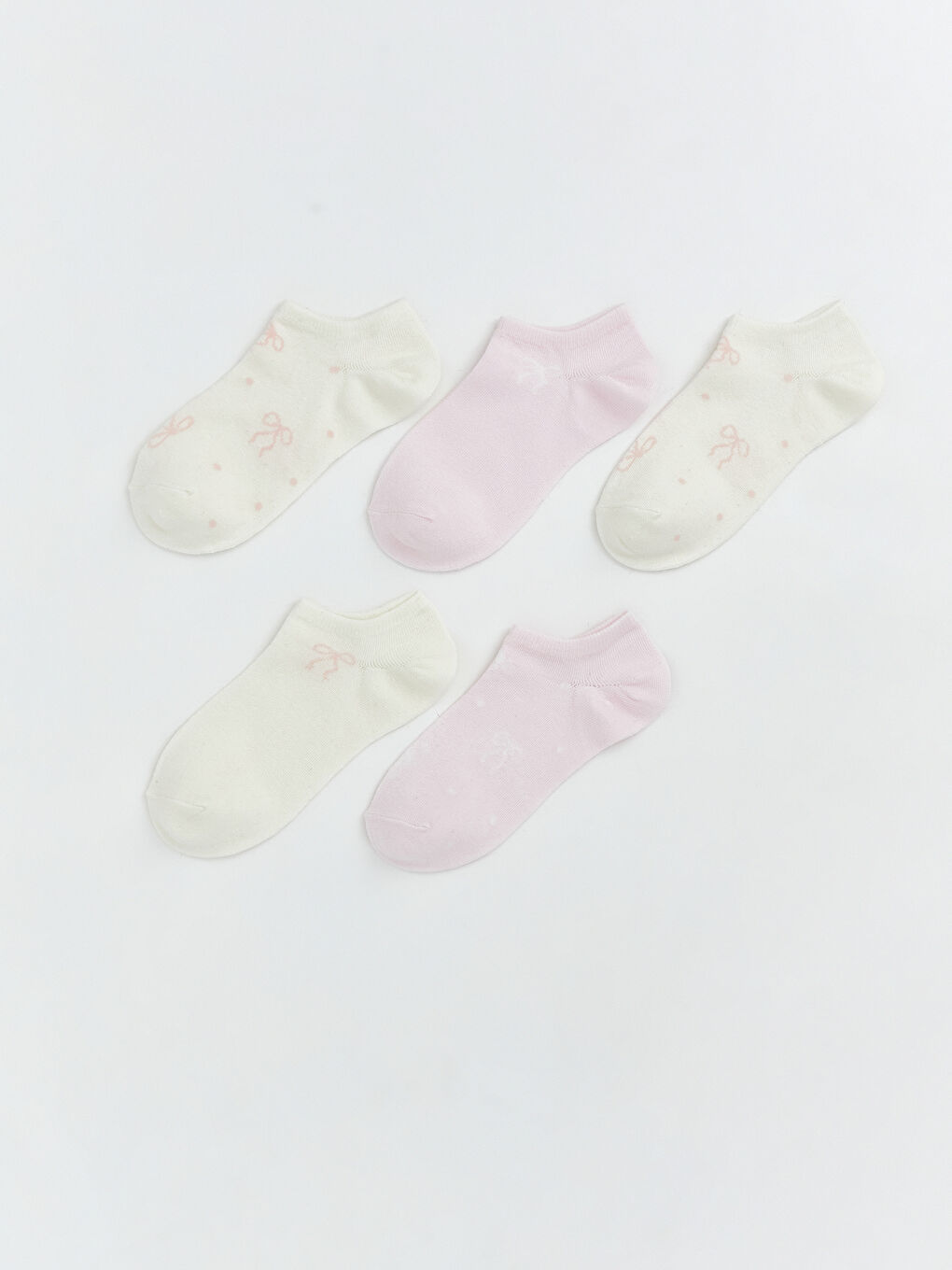 Bow Patterned Women's Trainer Socks 5-pack