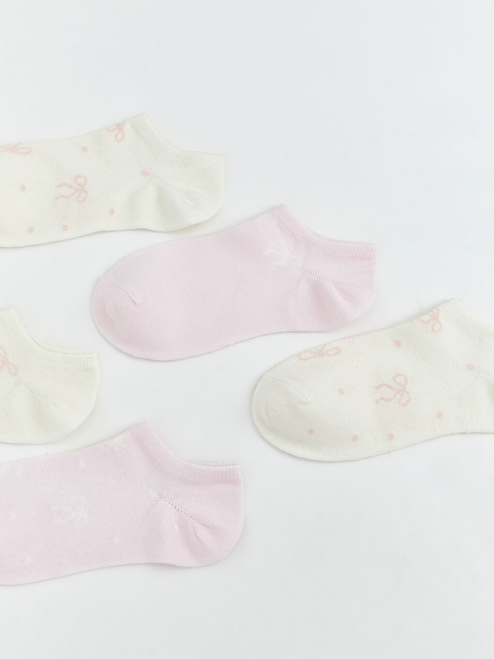 Bow Patterned Women's Trainer Socks 5-pack-1
