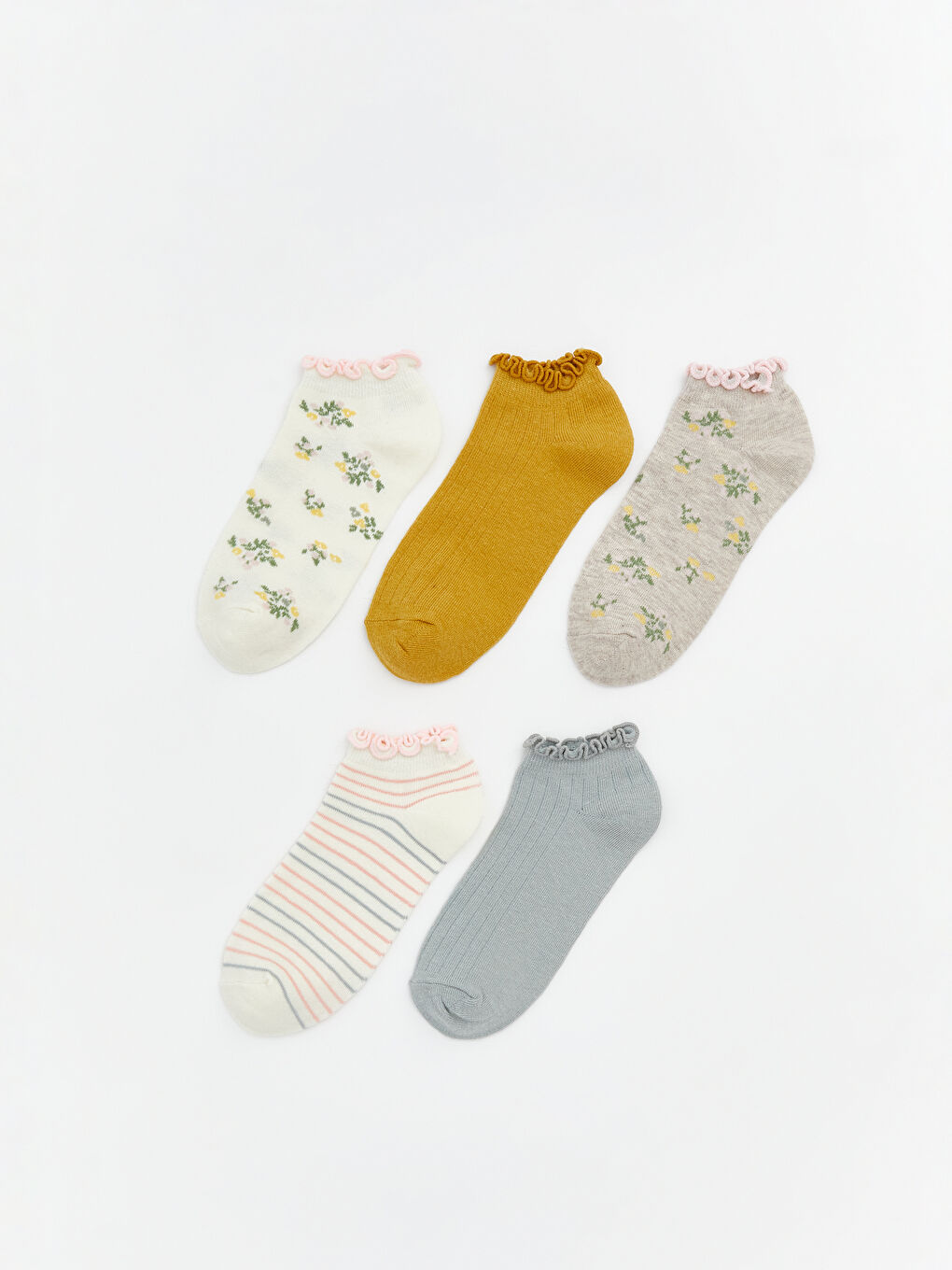 Women's Patterned Ankle Socks - Set of 5