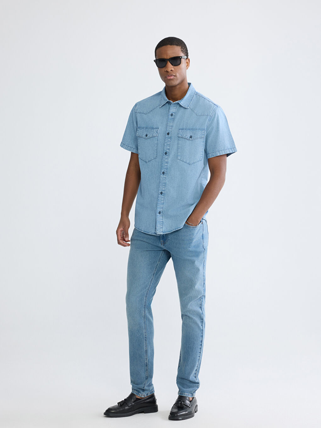 Man INDIGO Denim Shirt-1