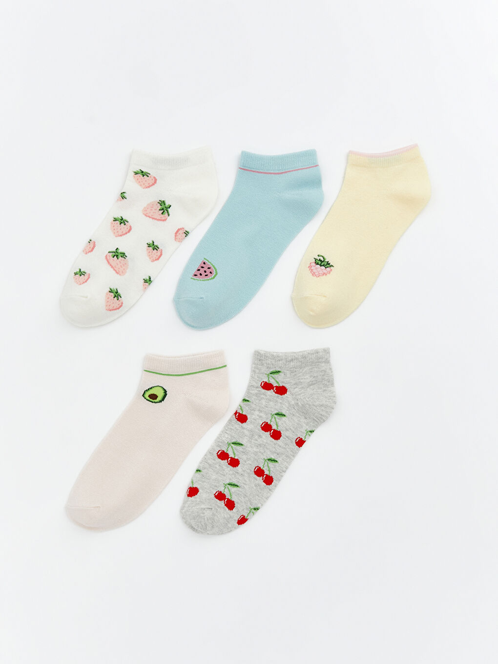Women's Patterned Ankle Socks - Set of 5