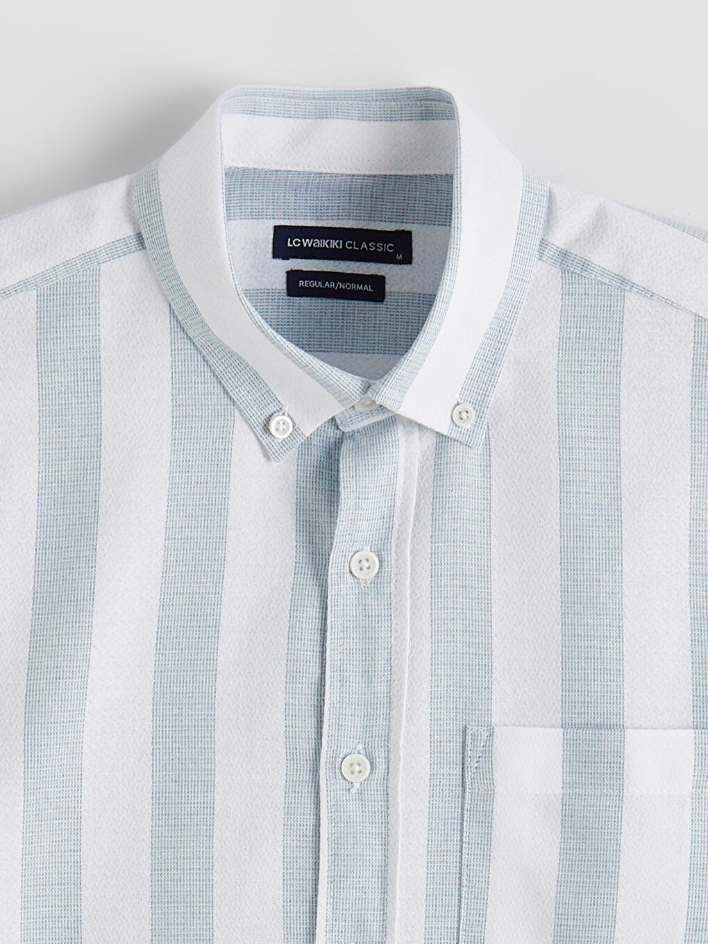 Mavi Regular Fit Çizgili Armürlü Erkek Gömlek-5