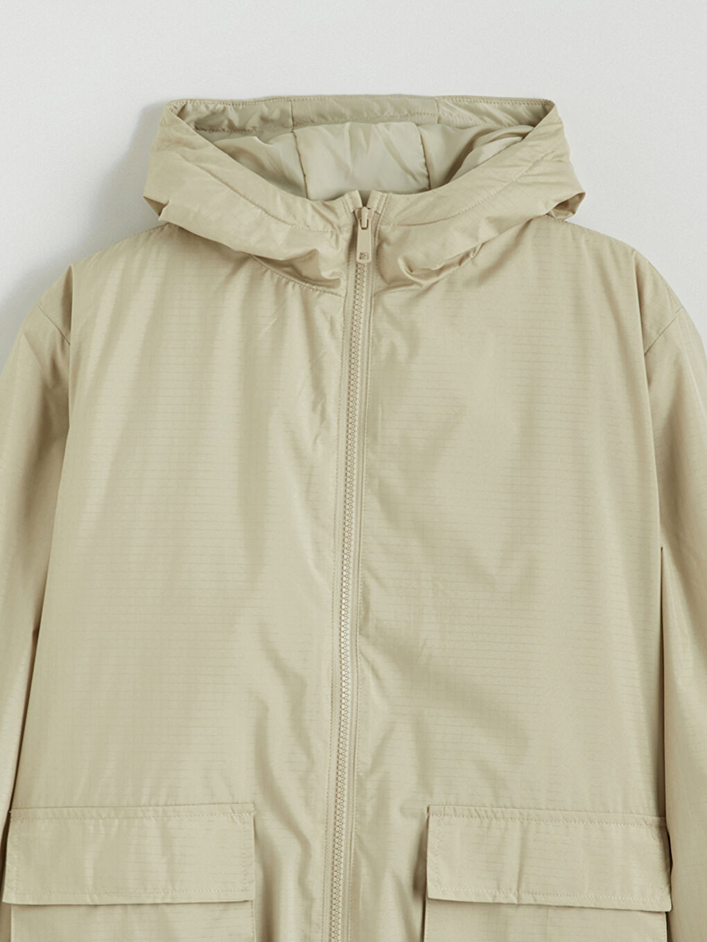 Haki Su İtici Kapüşonlu Erkek Çocuk Mont-1