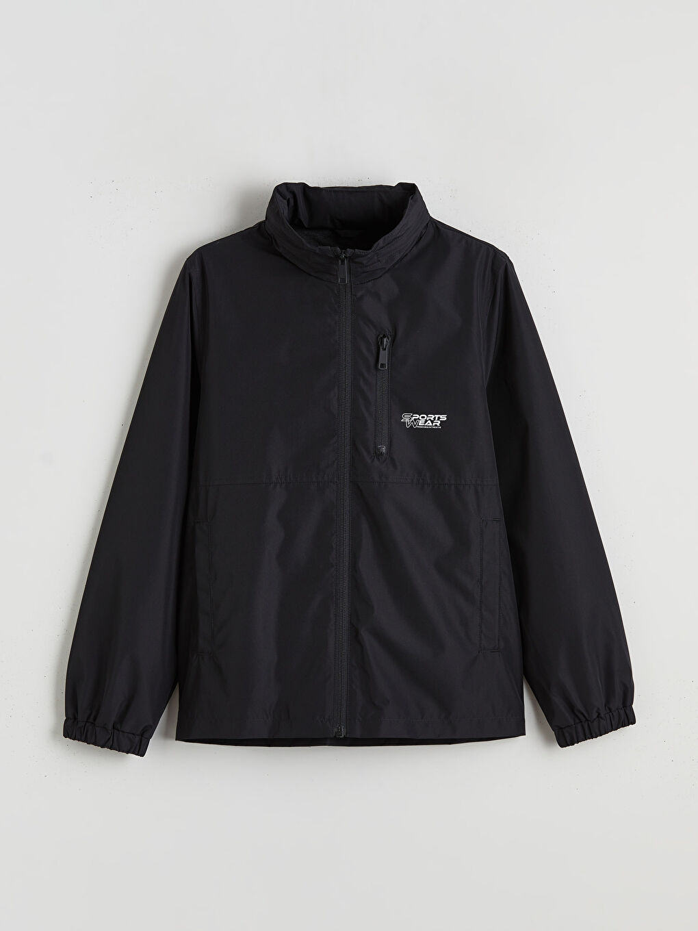 Siyah Su İtici Kapüşonlu Erkek Çocuk Mont-2