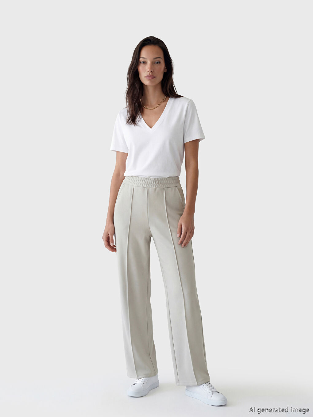 Gri Beli Lastikli Soft Touch Kadın Eşofman Altı	