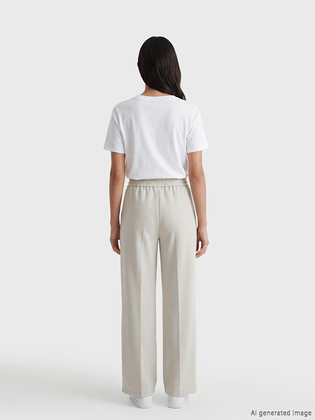 Gri Beli Lastikli Soft Touch Kadın Eşofman Altı	-2