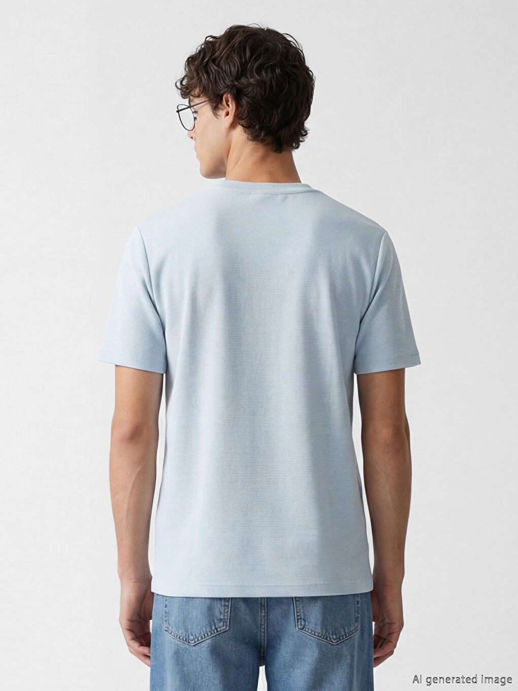 تي شيرت أزرق فاتح رجال-2