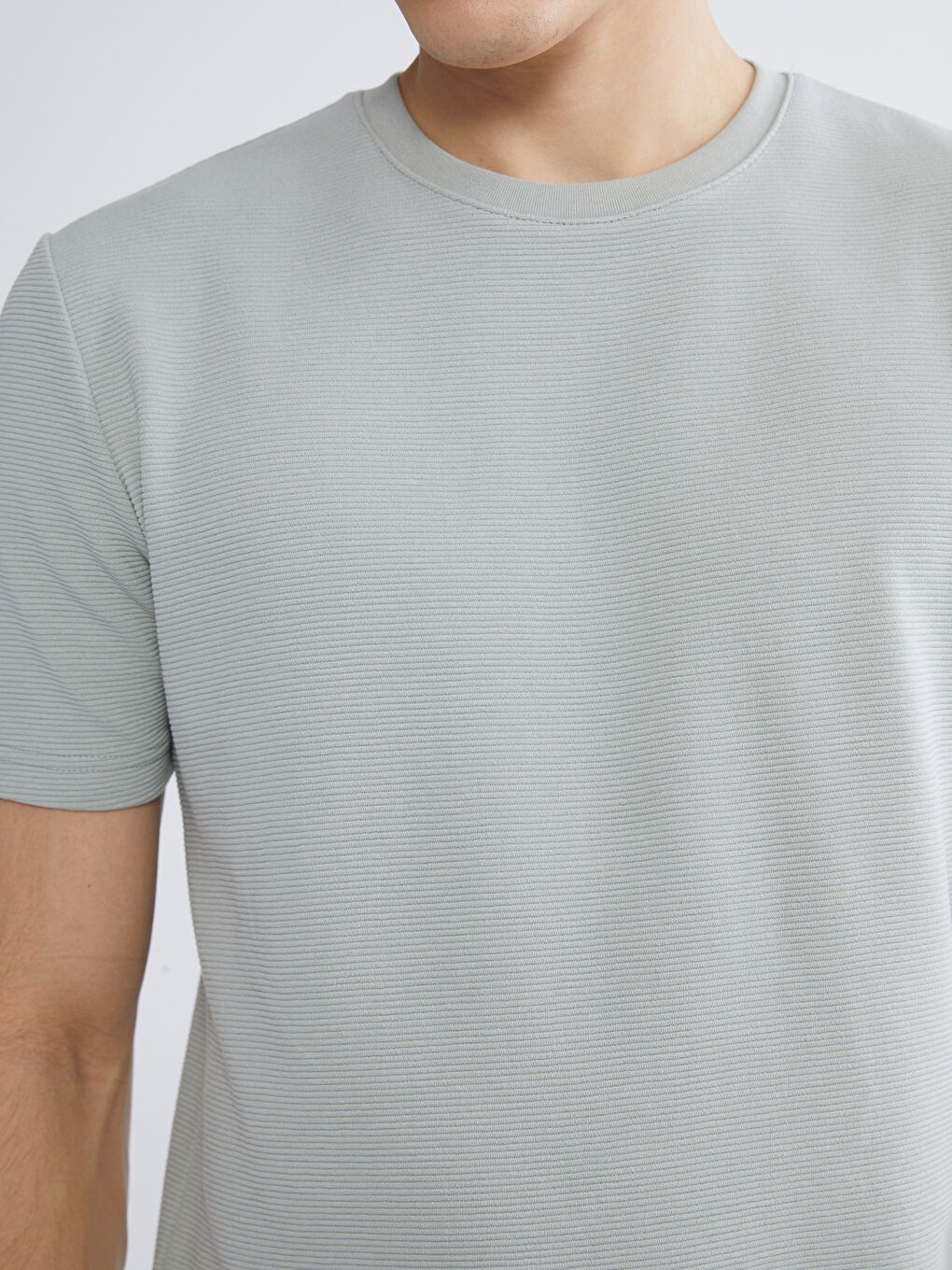 Haki Bisiklet Yaka Erkek Tişört-2