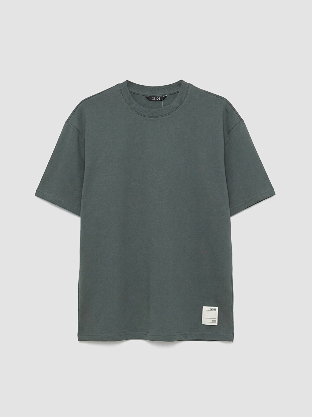 Yeşil Bisiklet Yaka Kısa Kollu Erkek Sweatshirt-5