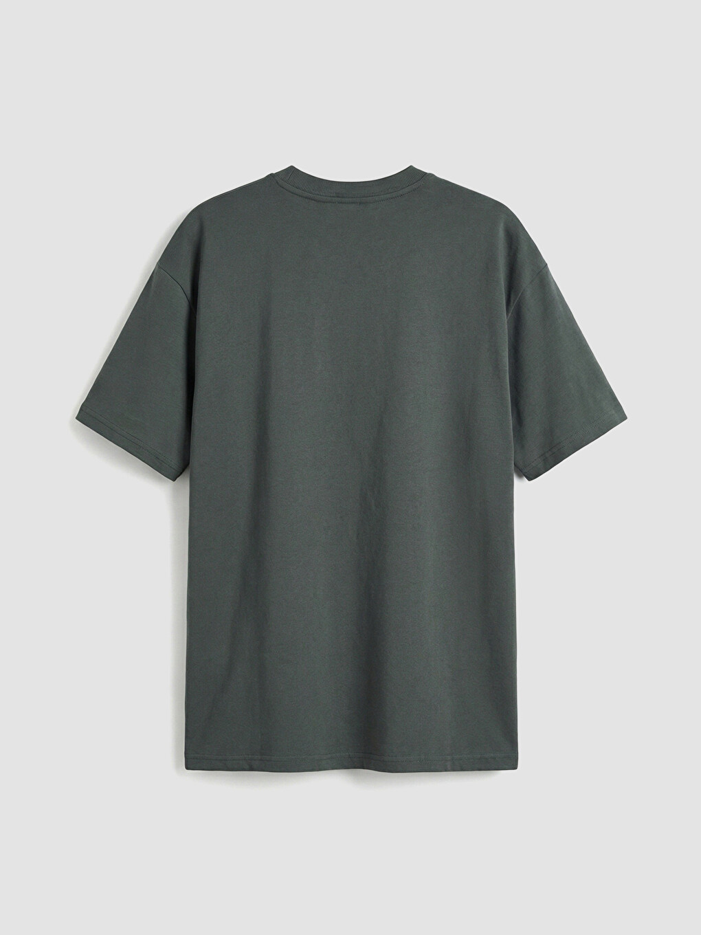 Yeşil Bisiklet Yaka Kısa Kollu Erkek Sweatshirt-6
