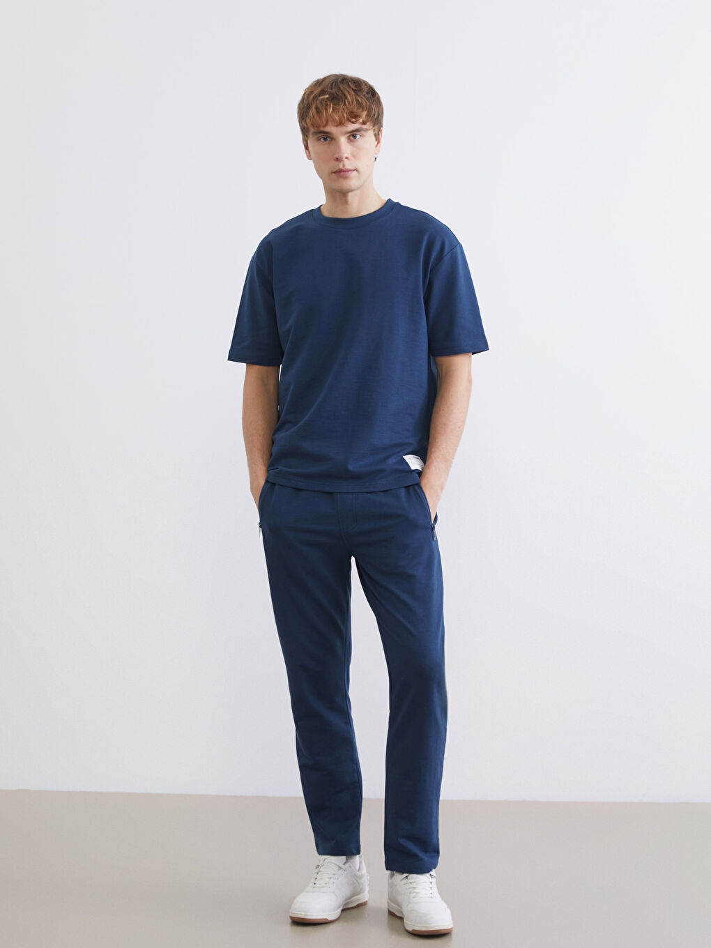 Petrol Bisiklet Yaka Kısa Kollu Erkek Sweatshirt-1