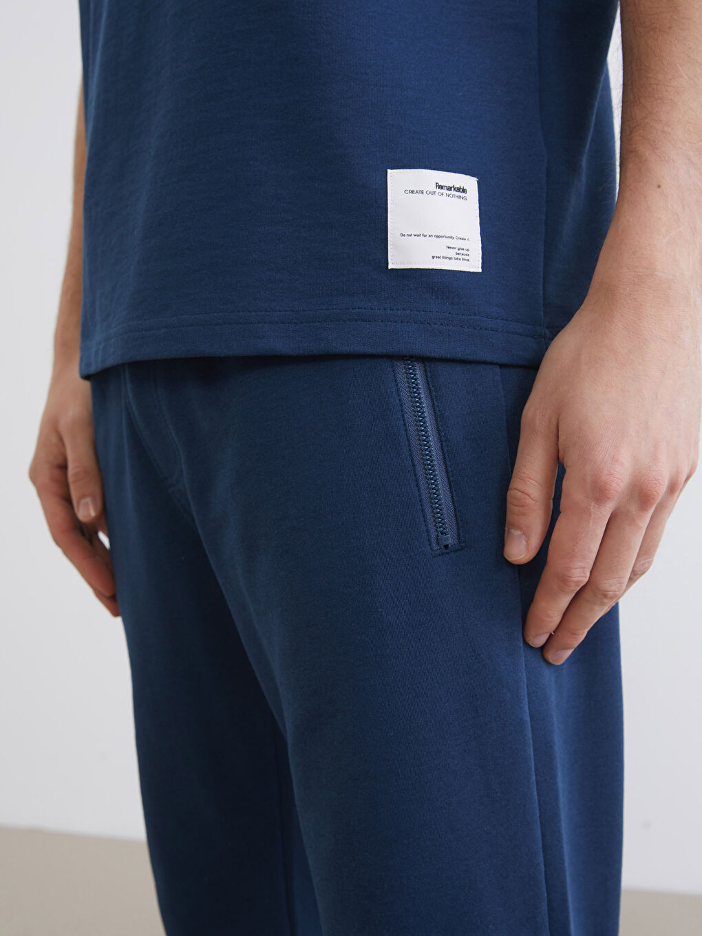 Petrol Bisiklet Yaka Kısa Kollu Erkek Sweatshirt-2