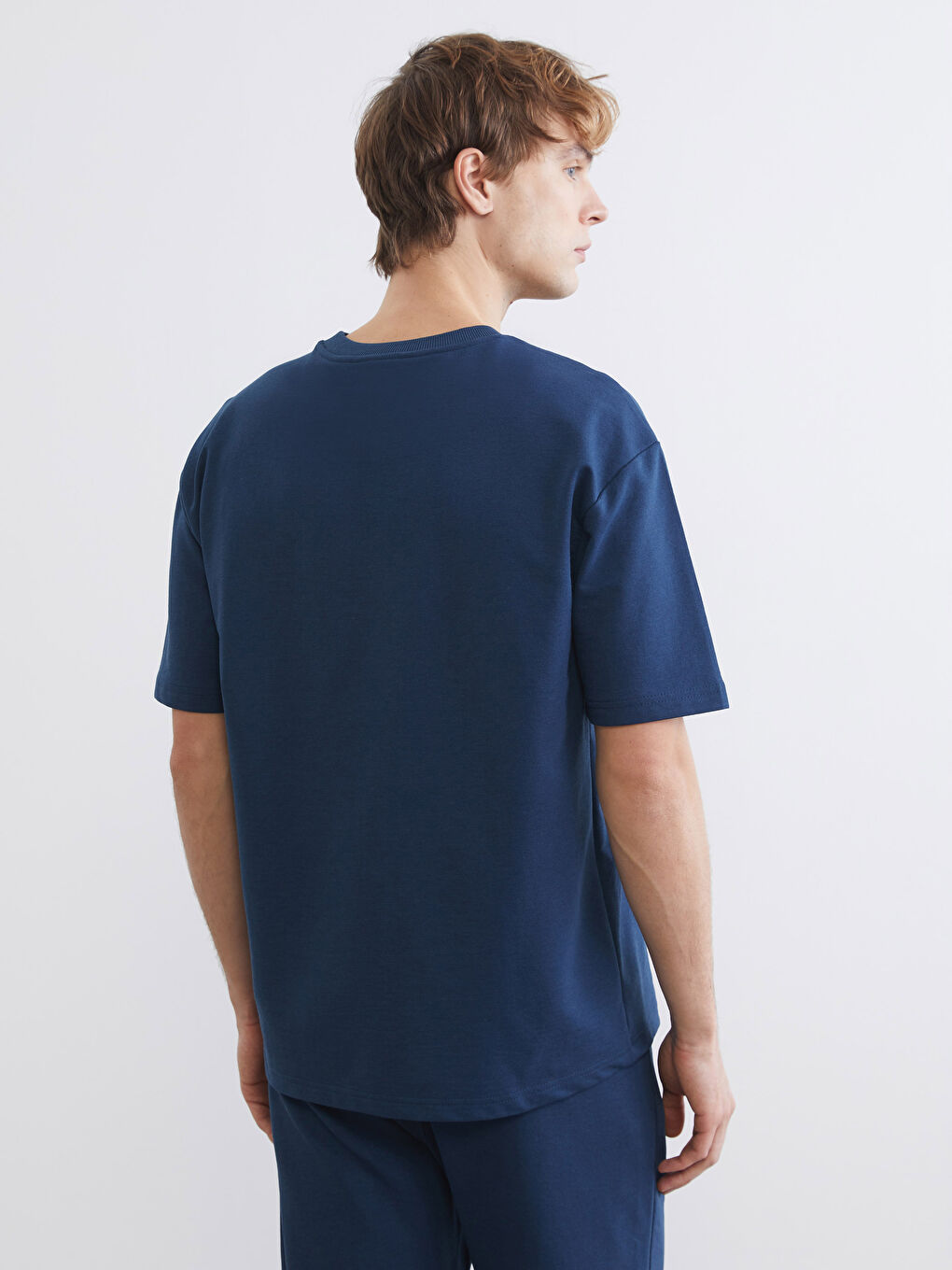 Petrol Bisiklet Yaka Kısa Kollu Erkek Sweatshirt-3