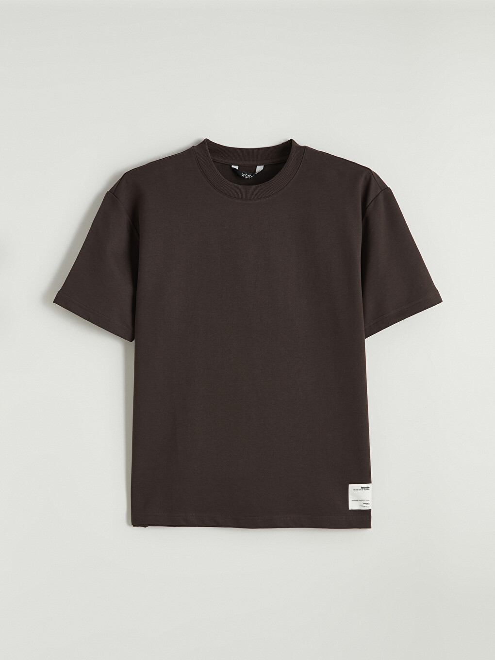 Kahverengi Bisiklet Yaka Kısa Kollu Erkek Sweatshirt-4