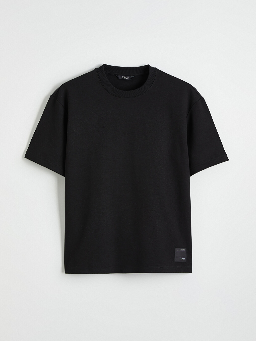 Siyah Bisiklet Yaka Kısa Kollu Erkek Sweatshirt-4