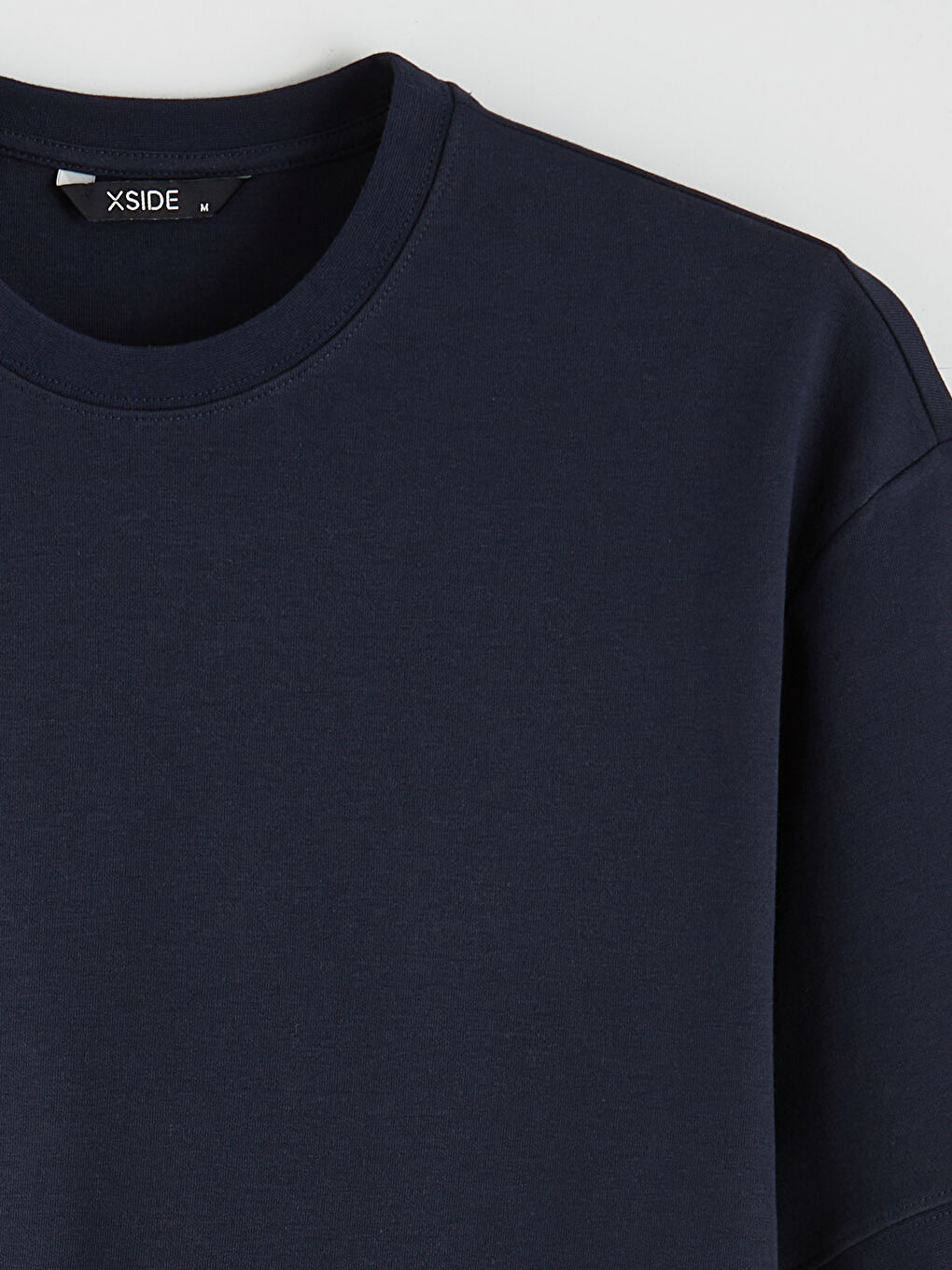 Lacivert Bisiklet Yaka Erkek Tişört-5