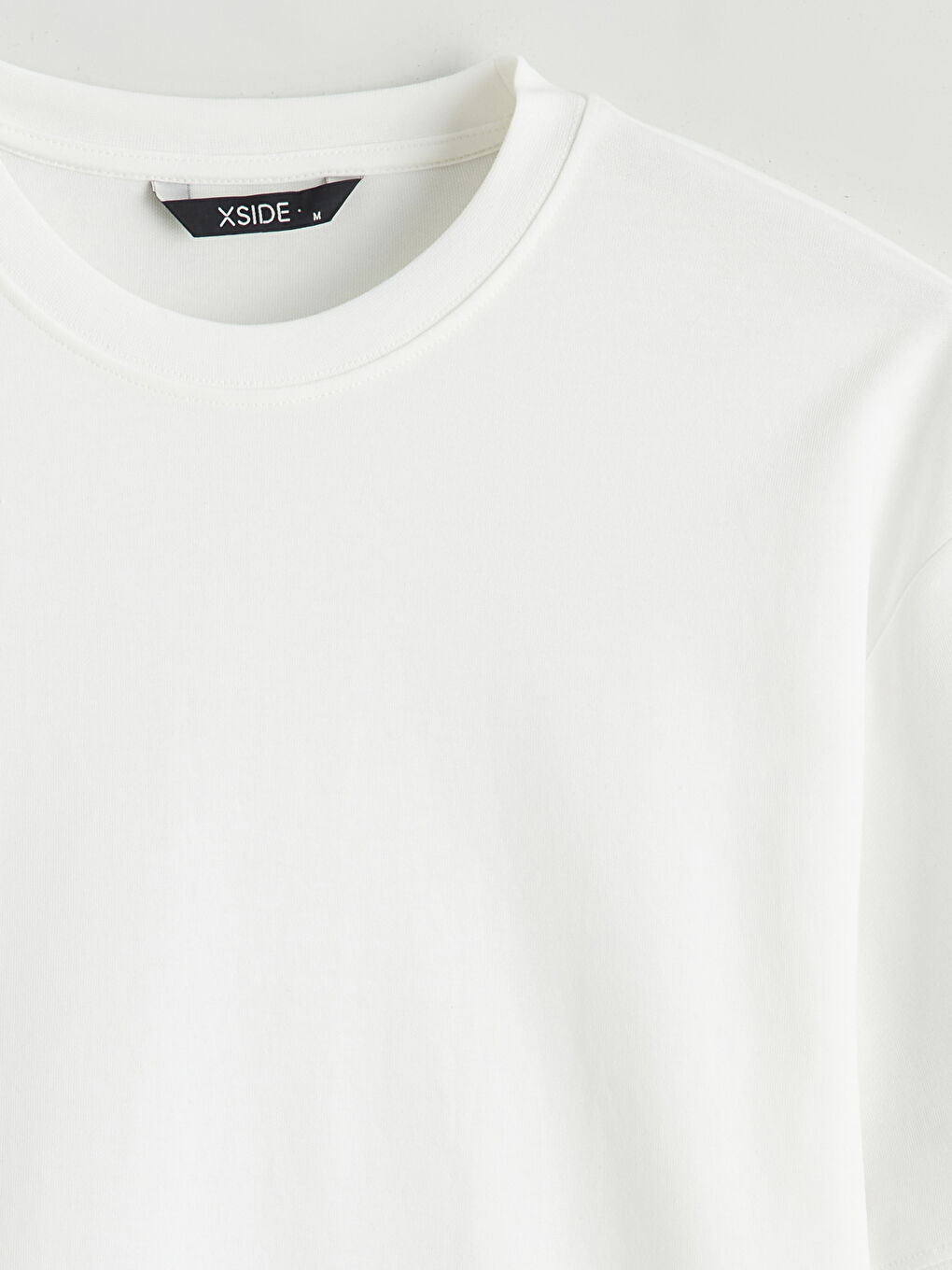 Ekru Bisiklet Yaka Erkek Tişört-5