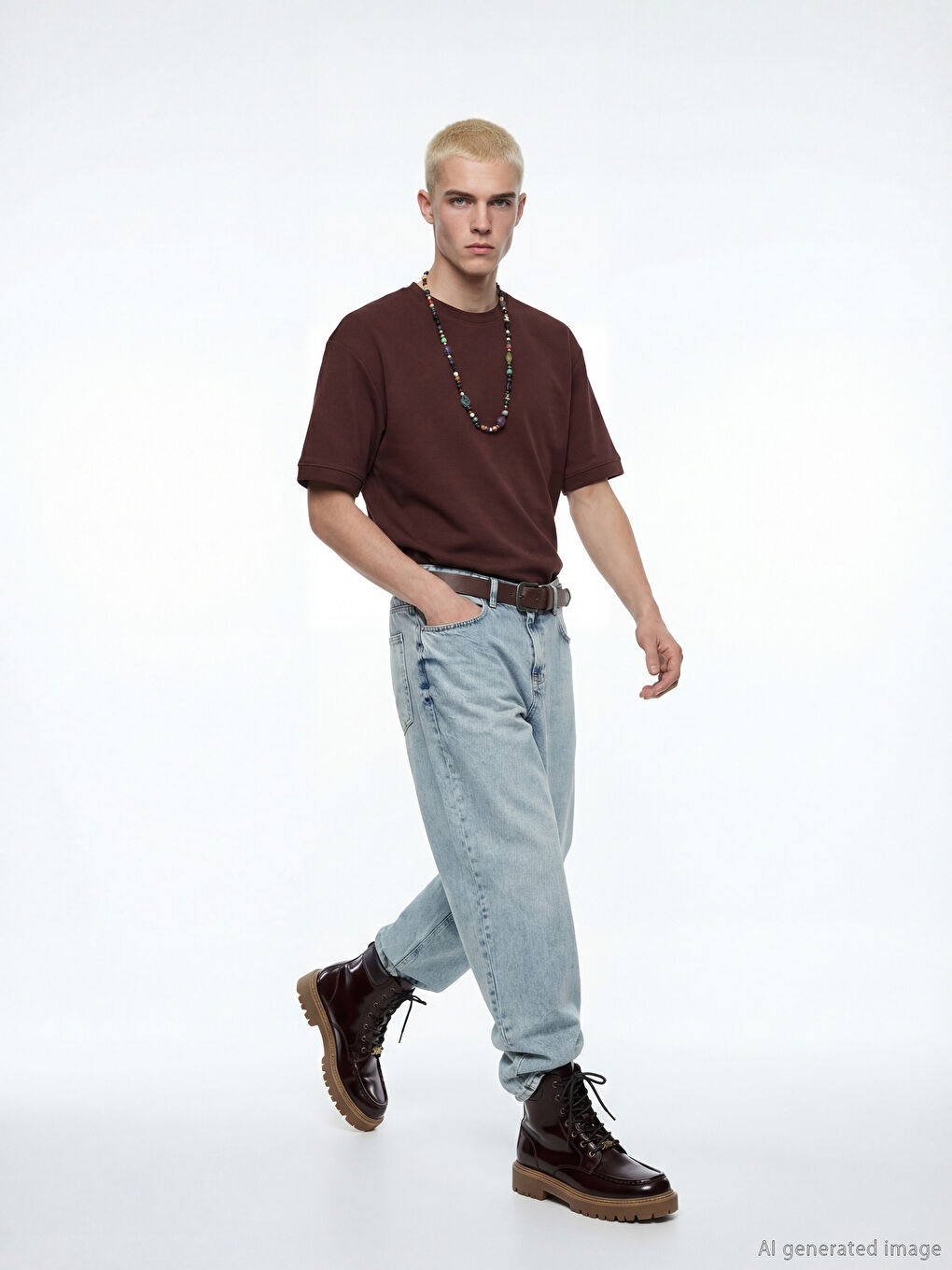 Ерлерге арналған дөңгелек жағалы футболка-2