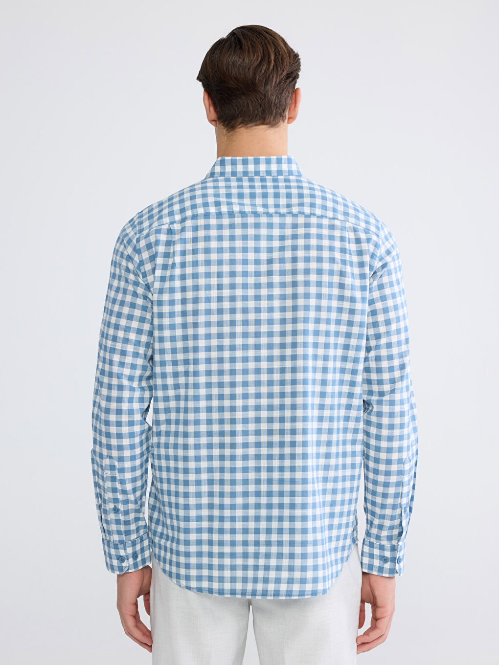 Cămașă bărbătească Regular Fit din poplin cu model în carouri-3