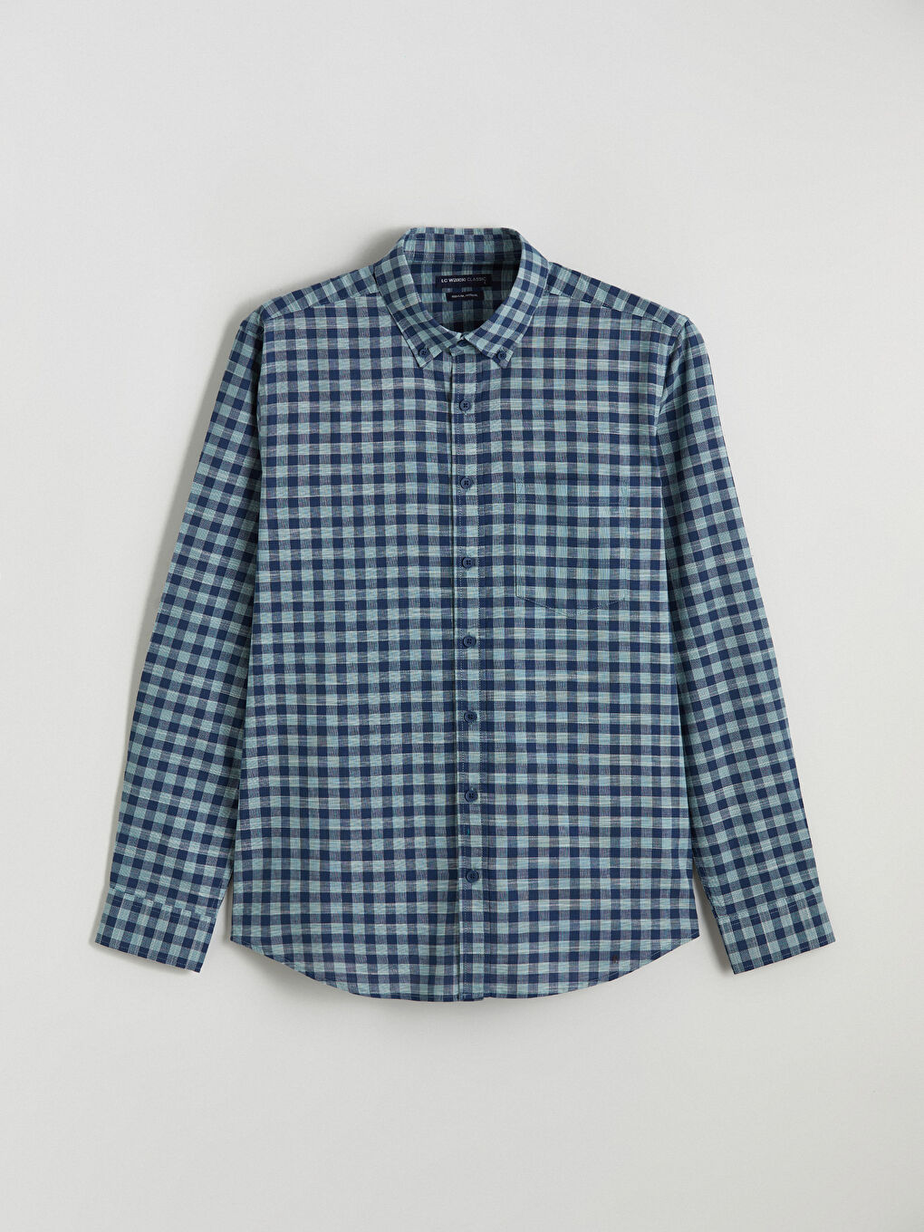 Κανονική Εφαρμογή Καρό Ποπλίνα Ανδρικό Πουκάμισο-4