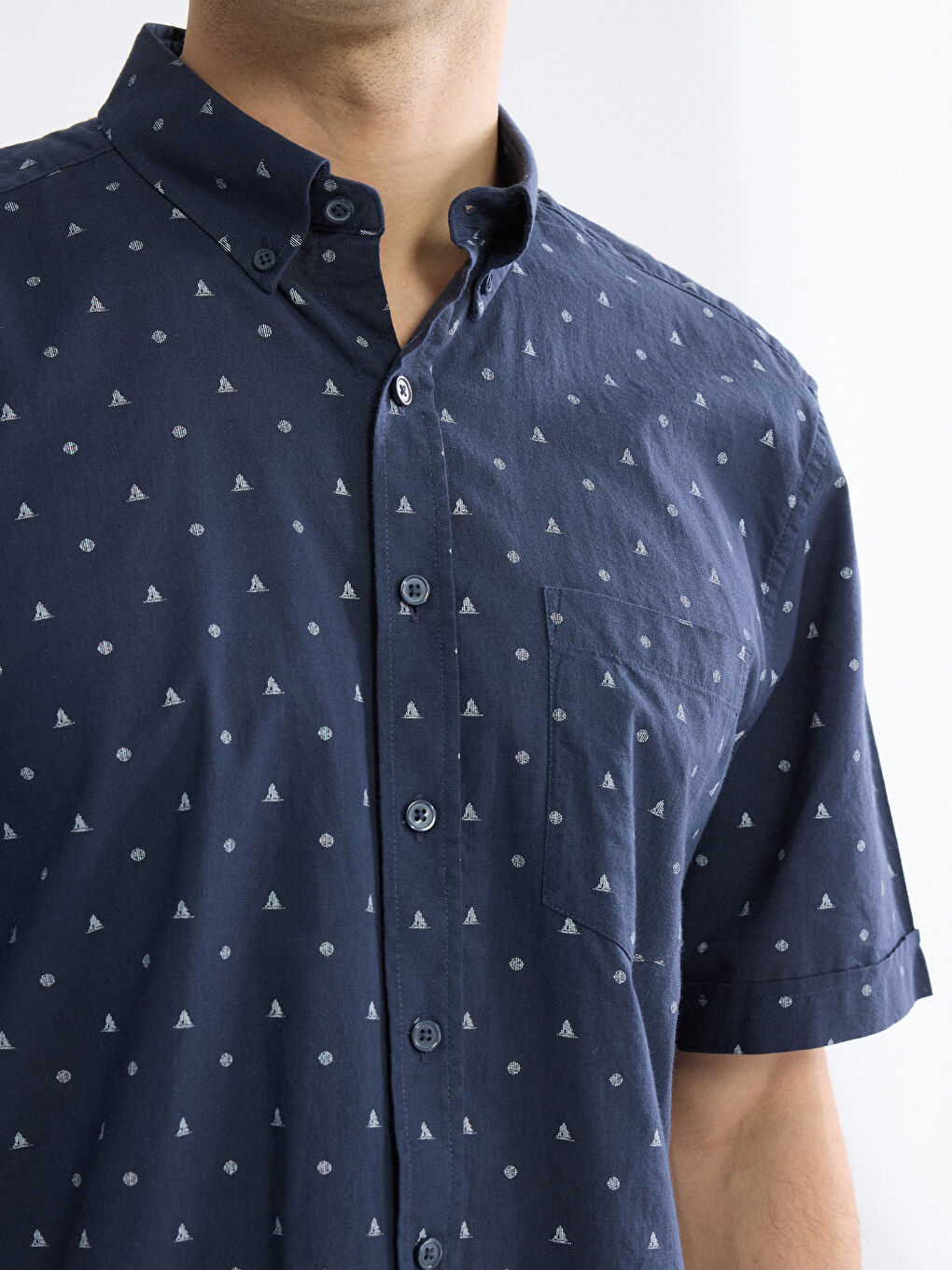 Patterned Regular Fit Men's Poplin Shirt-2
