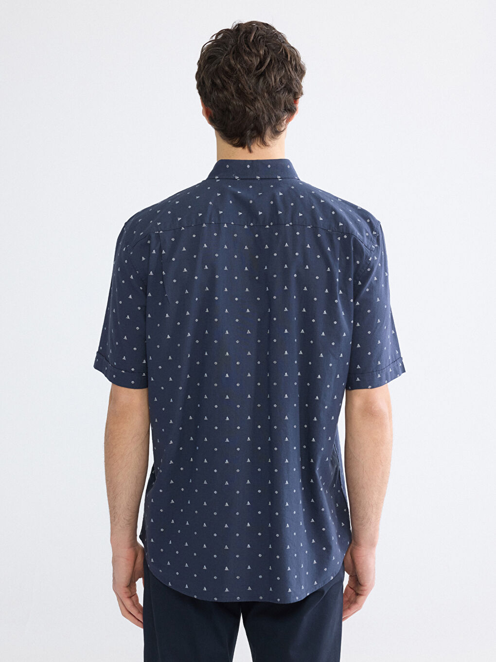 Patterned Regular Fit Men's Poplin Shirt-3