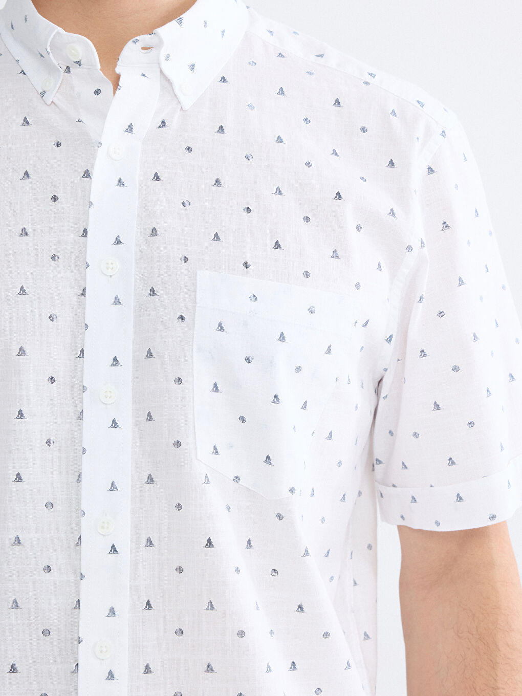 Πουκάμισο Ποπλίνα Κανονική Εφαρμογή με Σχέδια για Άνδρες-2