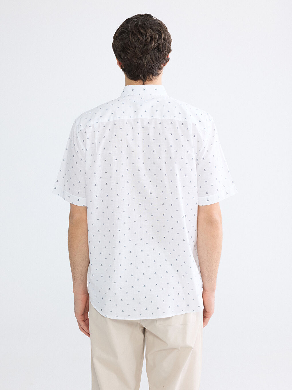 Πουκάμισο Ποπλίνα Κανονική Εφαρμογή με Σχέδια για Άνδρες-3