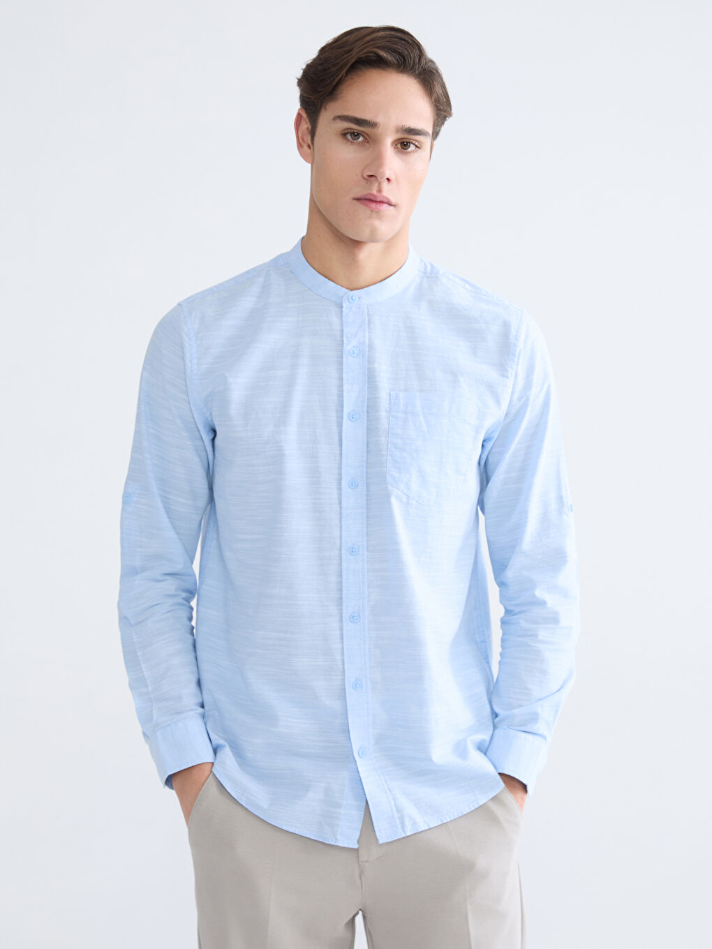 Ерлерге арналған стандартты пішім поплин жейде