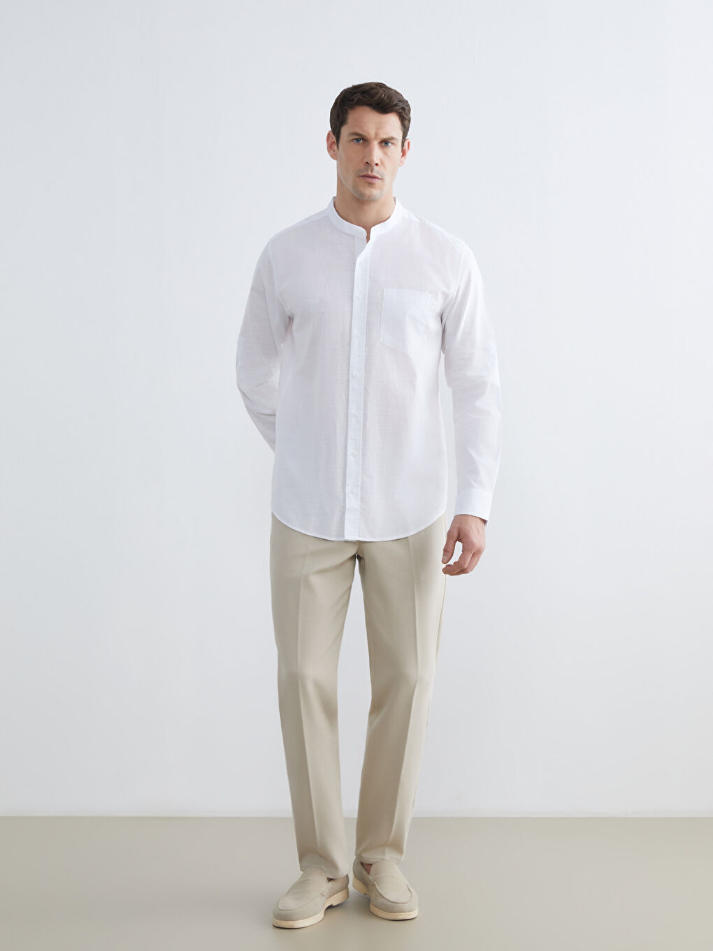 Regular Fit Poplin Men's Shirt-1