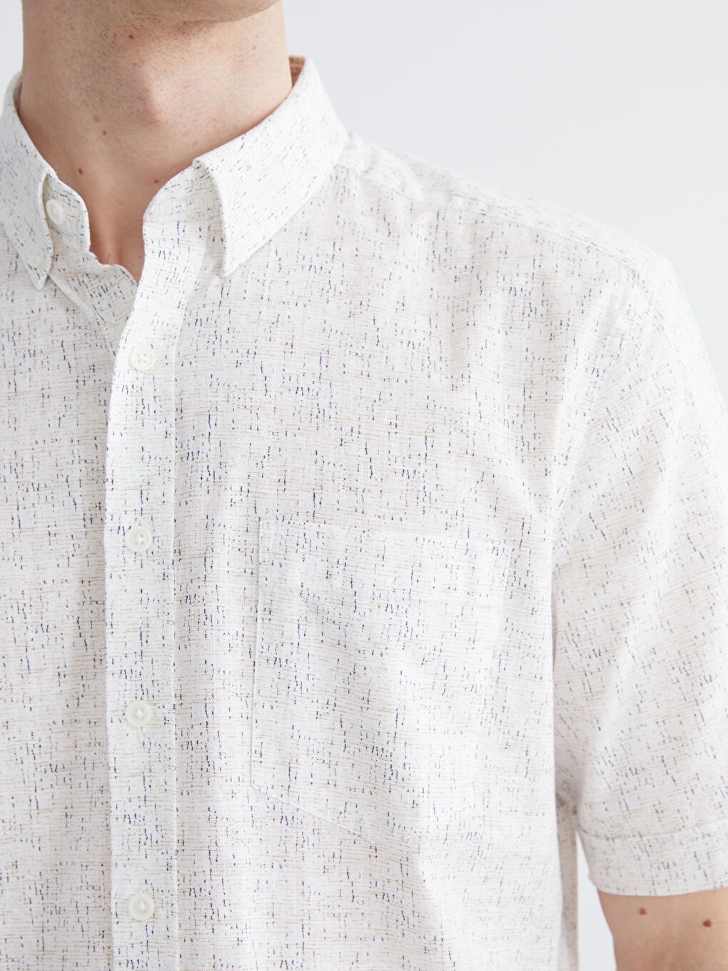 Men's Regular Fit Patterned Poplin Shirt-2