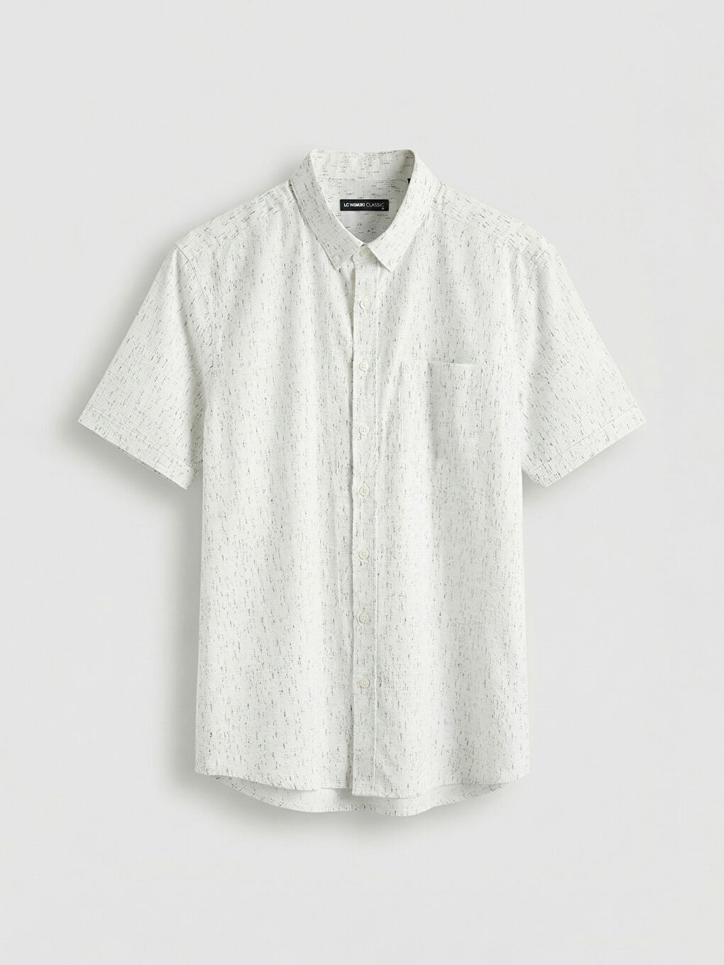 قميص رجالي بقصة عادية من قماش البوبلين بنقشة.-4