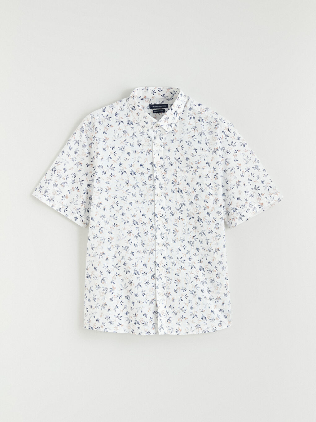 Мъжка риза с обикновена кройка от шарен поплин-4