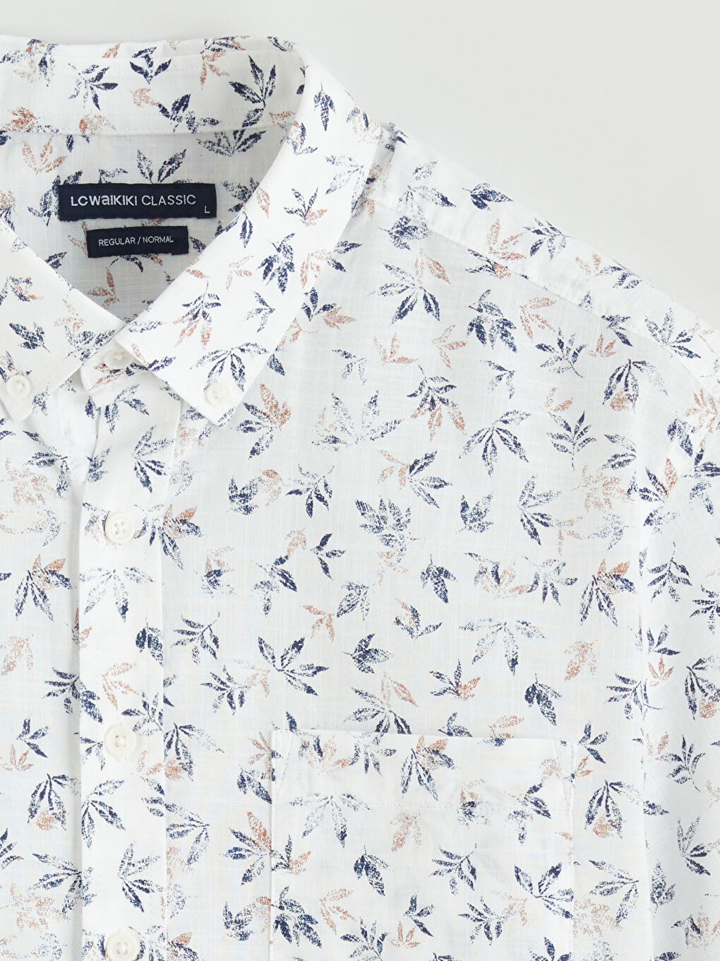 Мъжка риза с обикновена кройка от шарен поплин-5