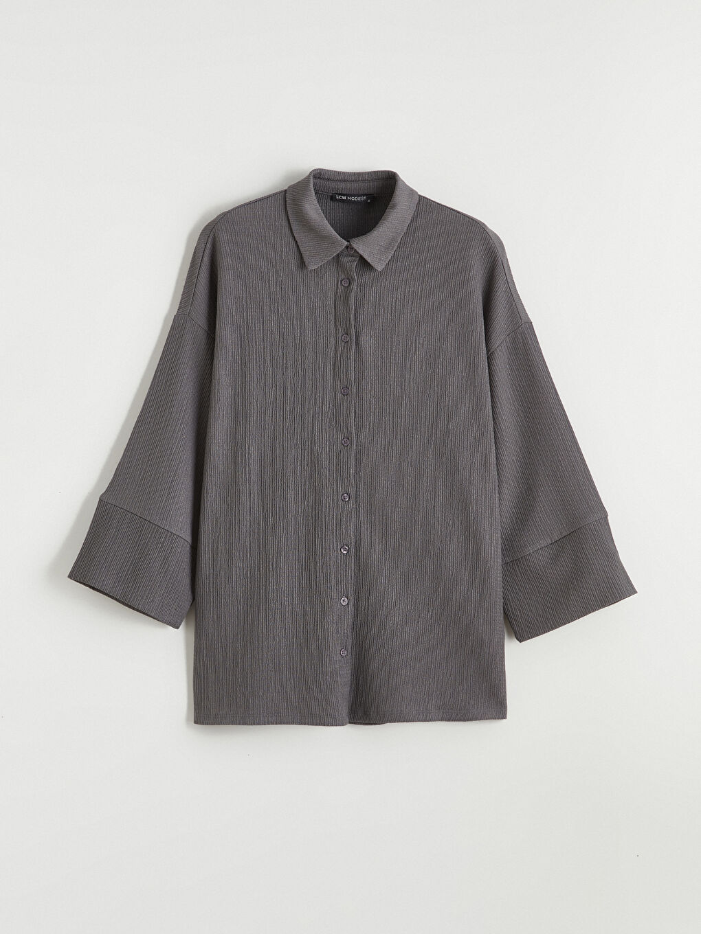 Textured Oversized Women's Shirt Tunic-4