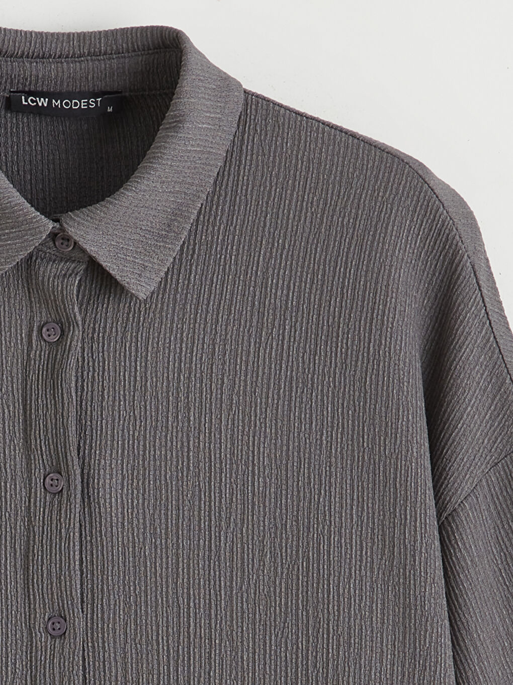 Textured Oversized Women's Shirt Tunic-5