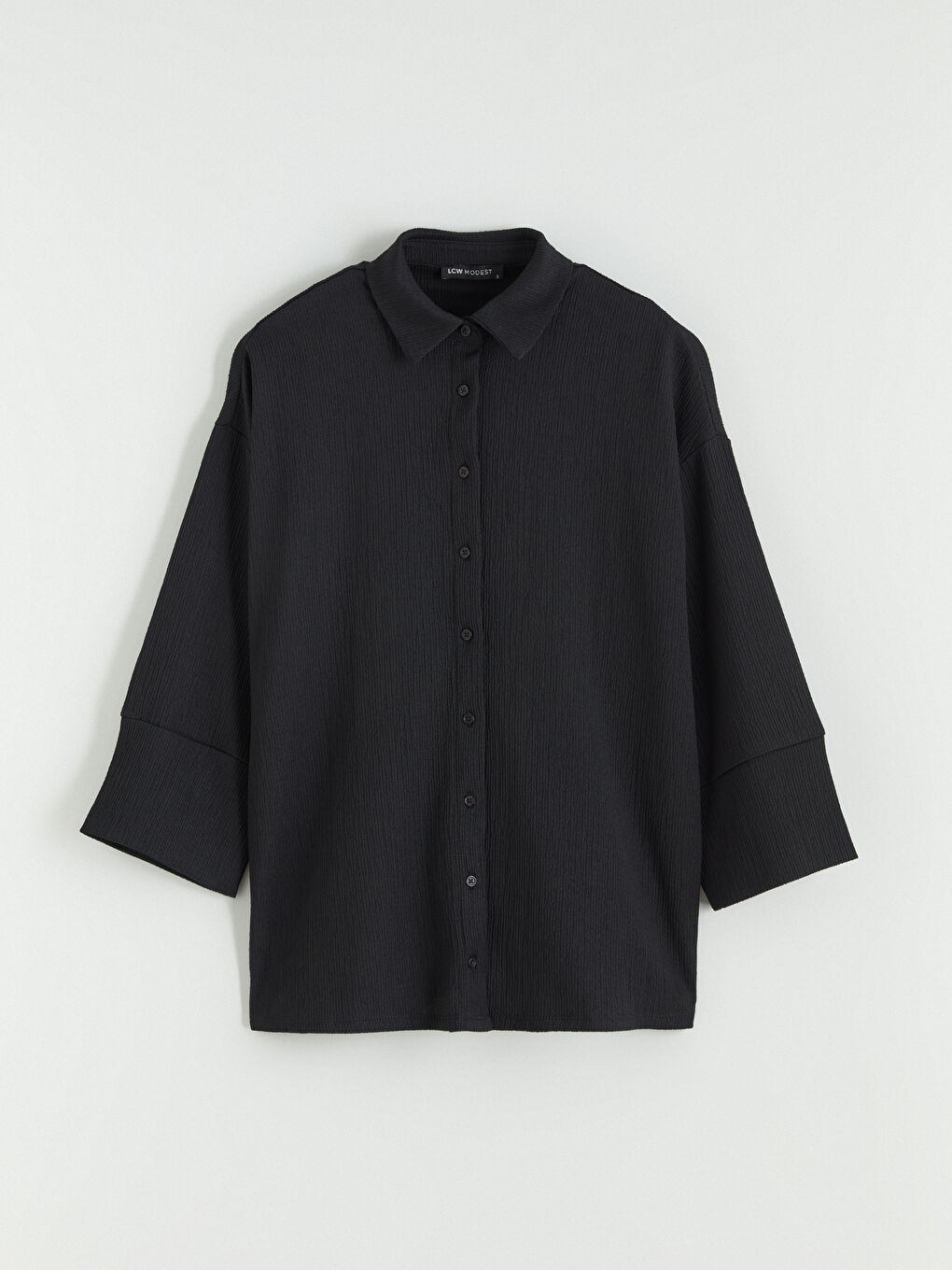 Текстурированная свободная женская рубашка-туника-4