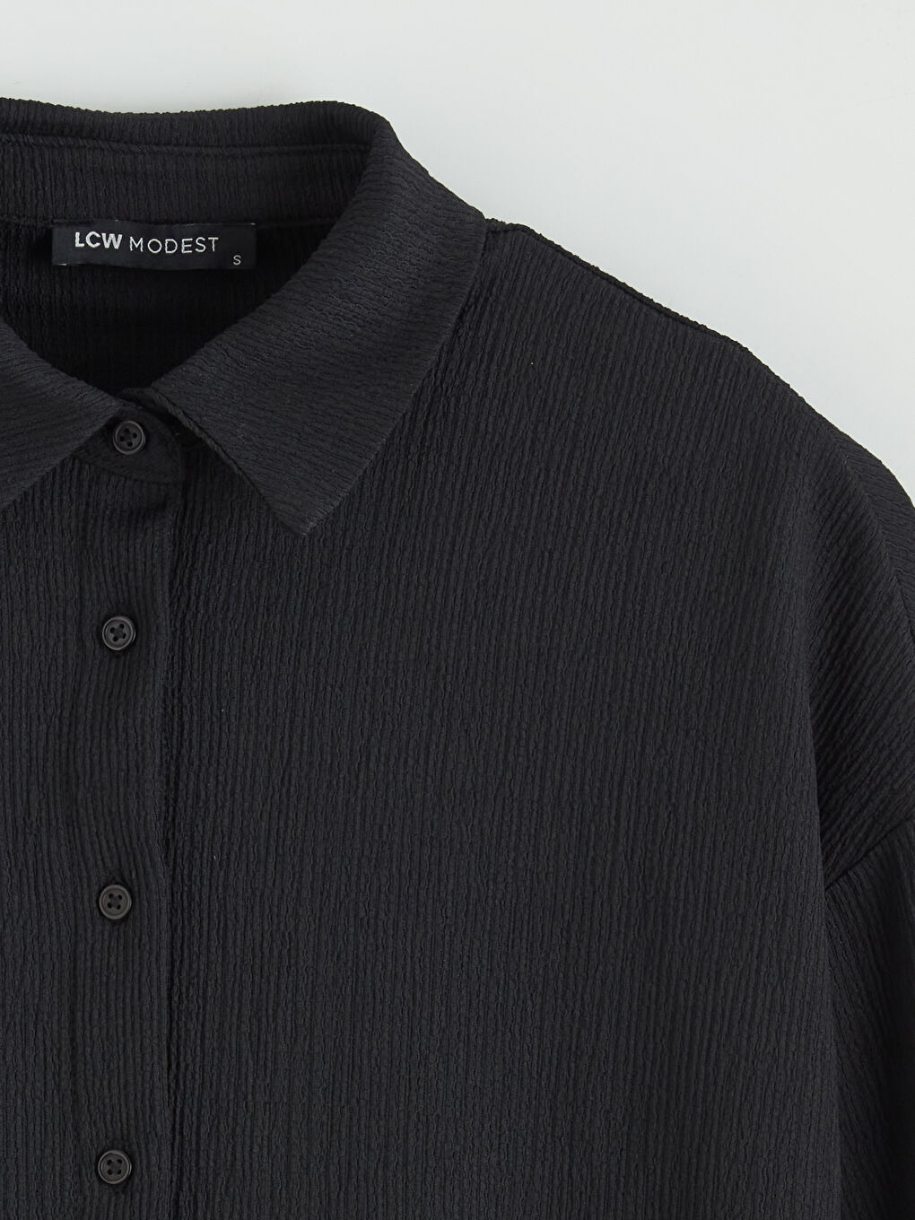 Текстурированная свободная женская рубашка-туника-5