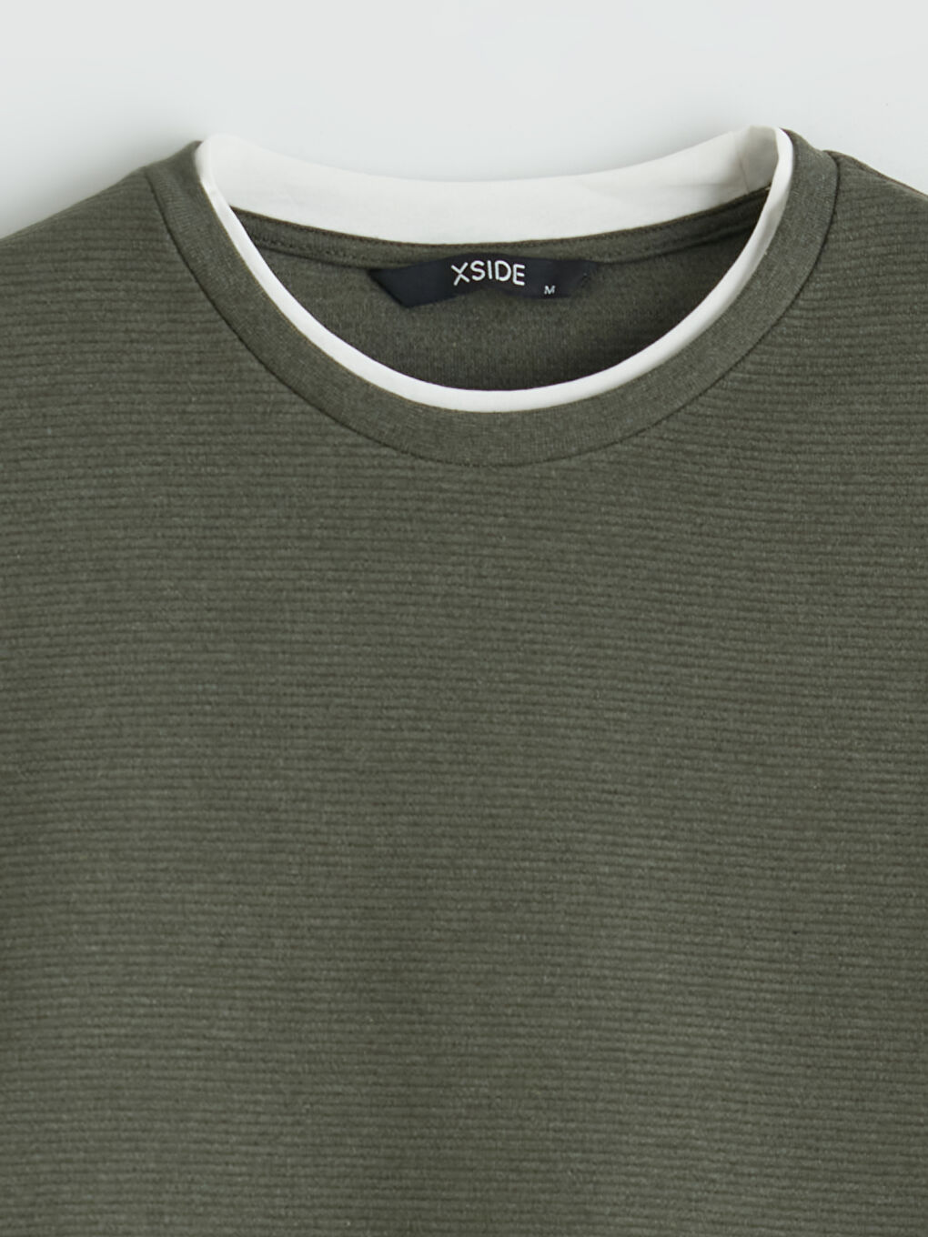 Yeşil Bisiklet Yaka Erkek Sweatshirt-1