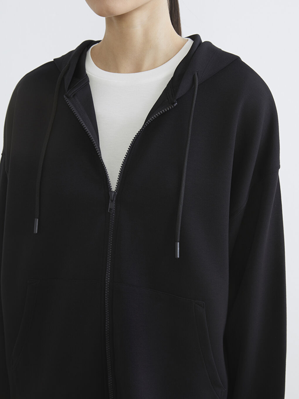 ქალის ფართო ზომის ზიპიანი ჰუდი-2