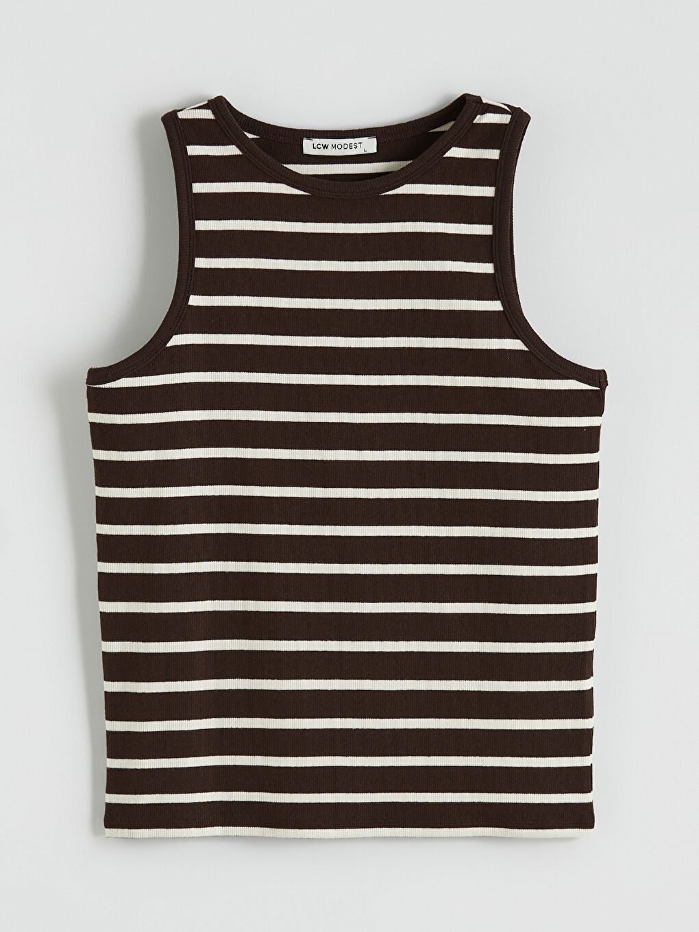 توب نسائي مخطط بلا كم بكول مدور.-4