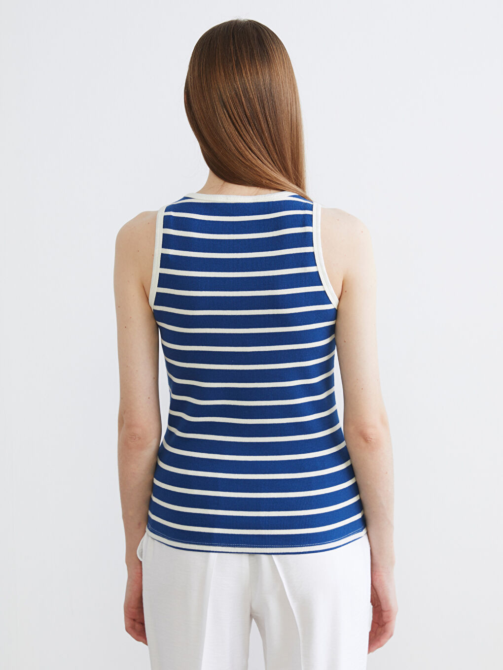 توب مخطط بلا كم بكول مدور.-3