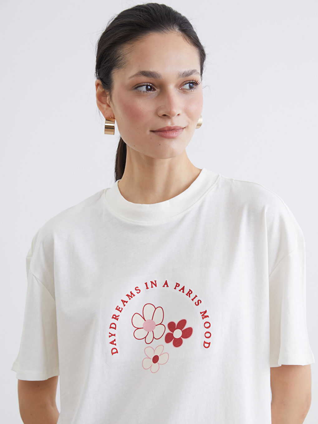 Crew Neck Printed Women's T-Shirt