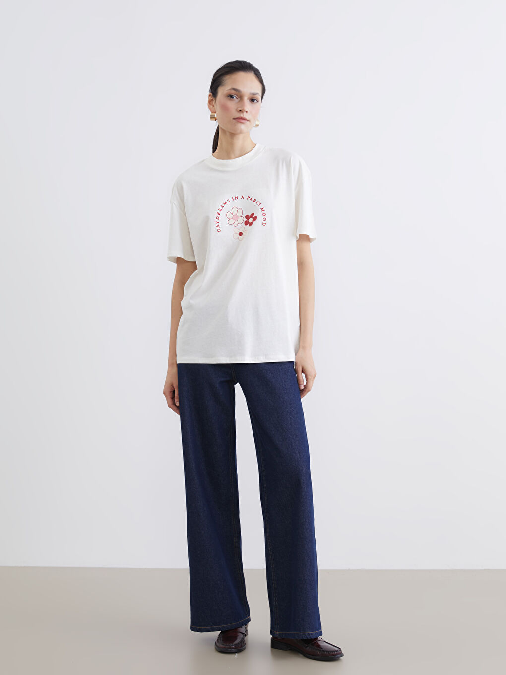 Crew Neck Printed Women's T-Shirt-1