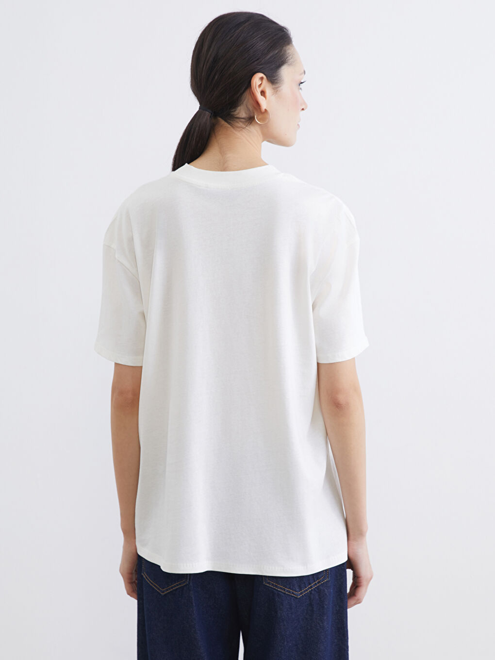 Crew Neck Printed Women's T-Shirt-3