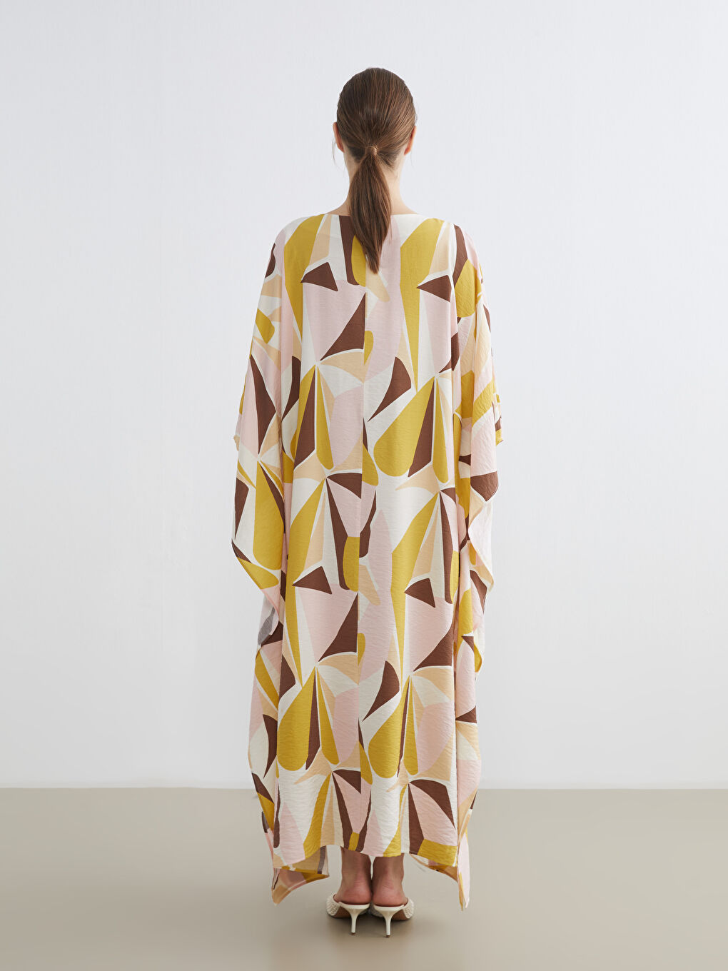 Crew Neck Patterned Dress-3