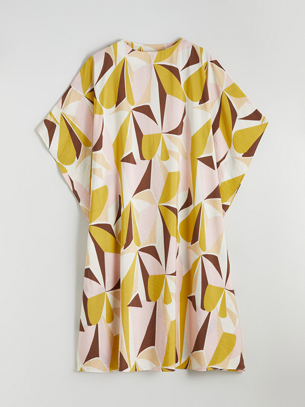 Crew Neck Patterned Dress-4