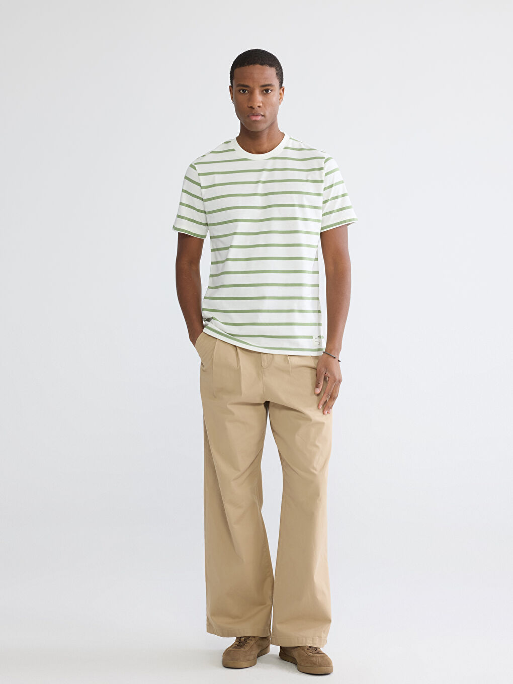 Striped crew neck jersey T-shirt for men-1