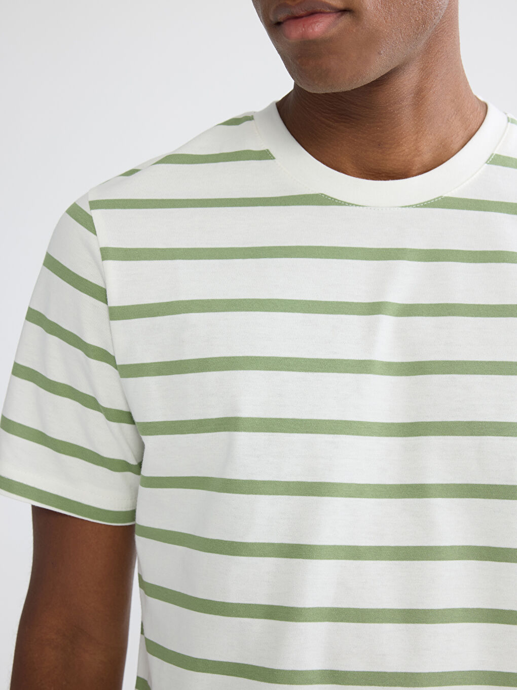 Striped crew neck jersey T-shirt for men-2