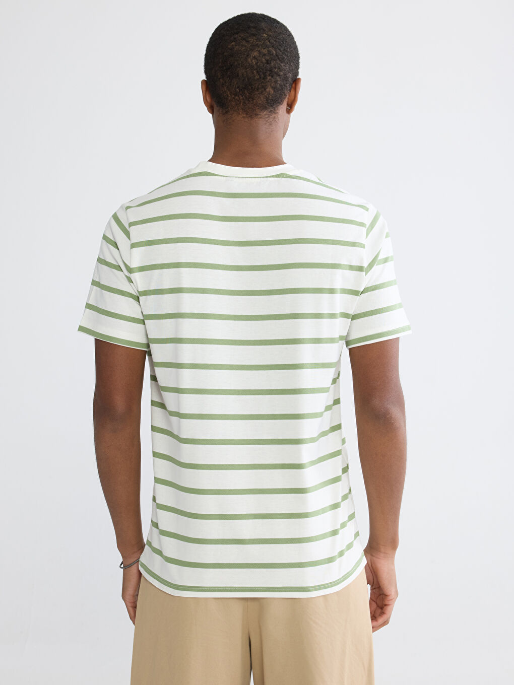 Striped crew neck jersey T-shirt for men-3
